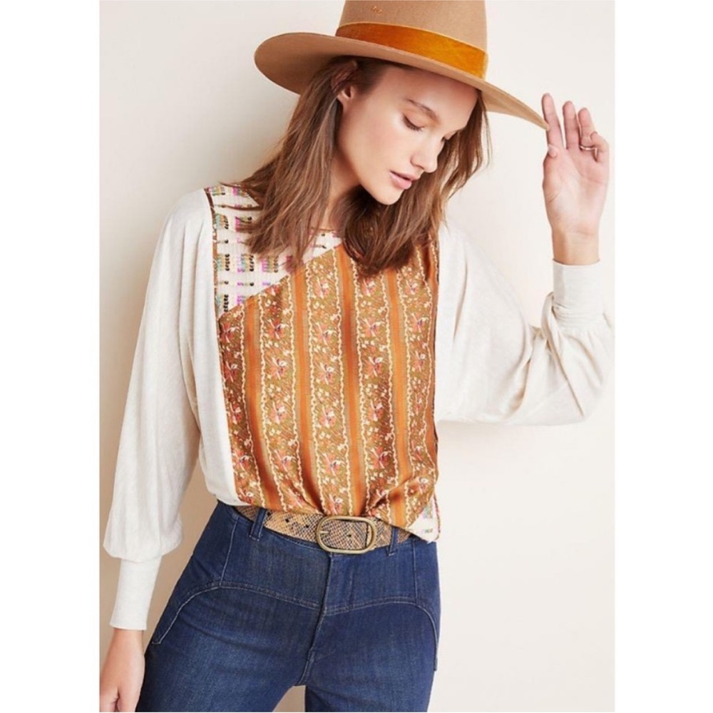 Anthropologie TINY Small Sammie Sequin Floral Top
